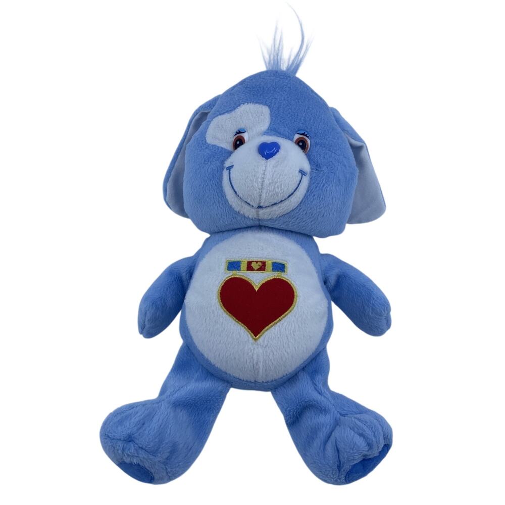 Care Bear Cousins Loyal Heart Dog Plush 12" Blue Puppy 2004 Play Along Vintage